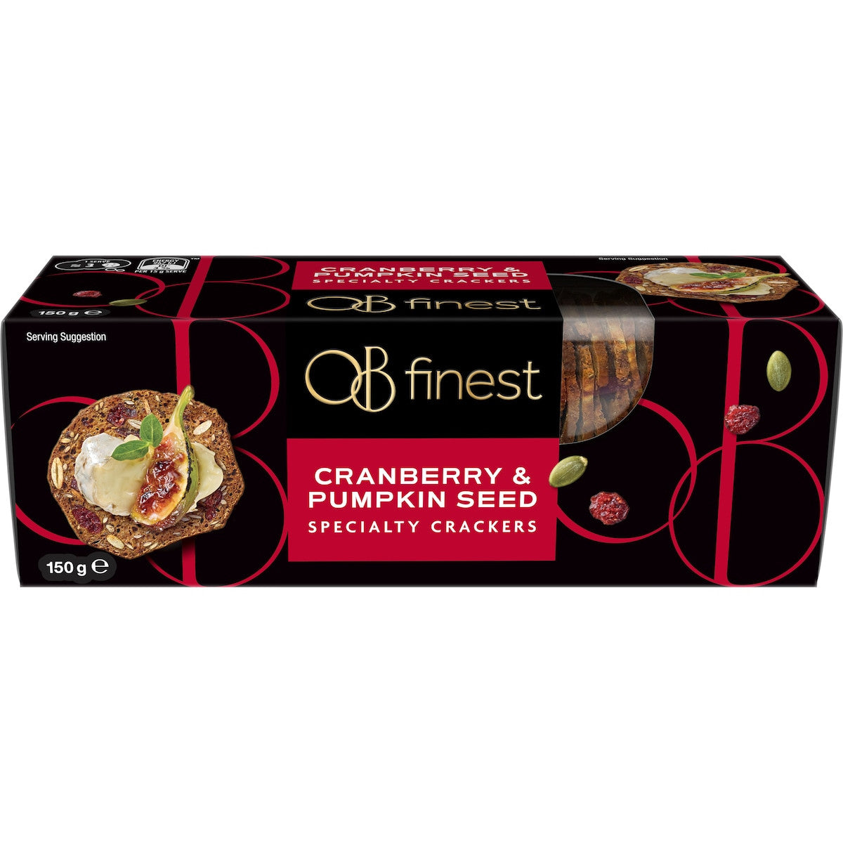 OB Finest Specialty Crackers Cranberry and Pumpkin Seeds 150g