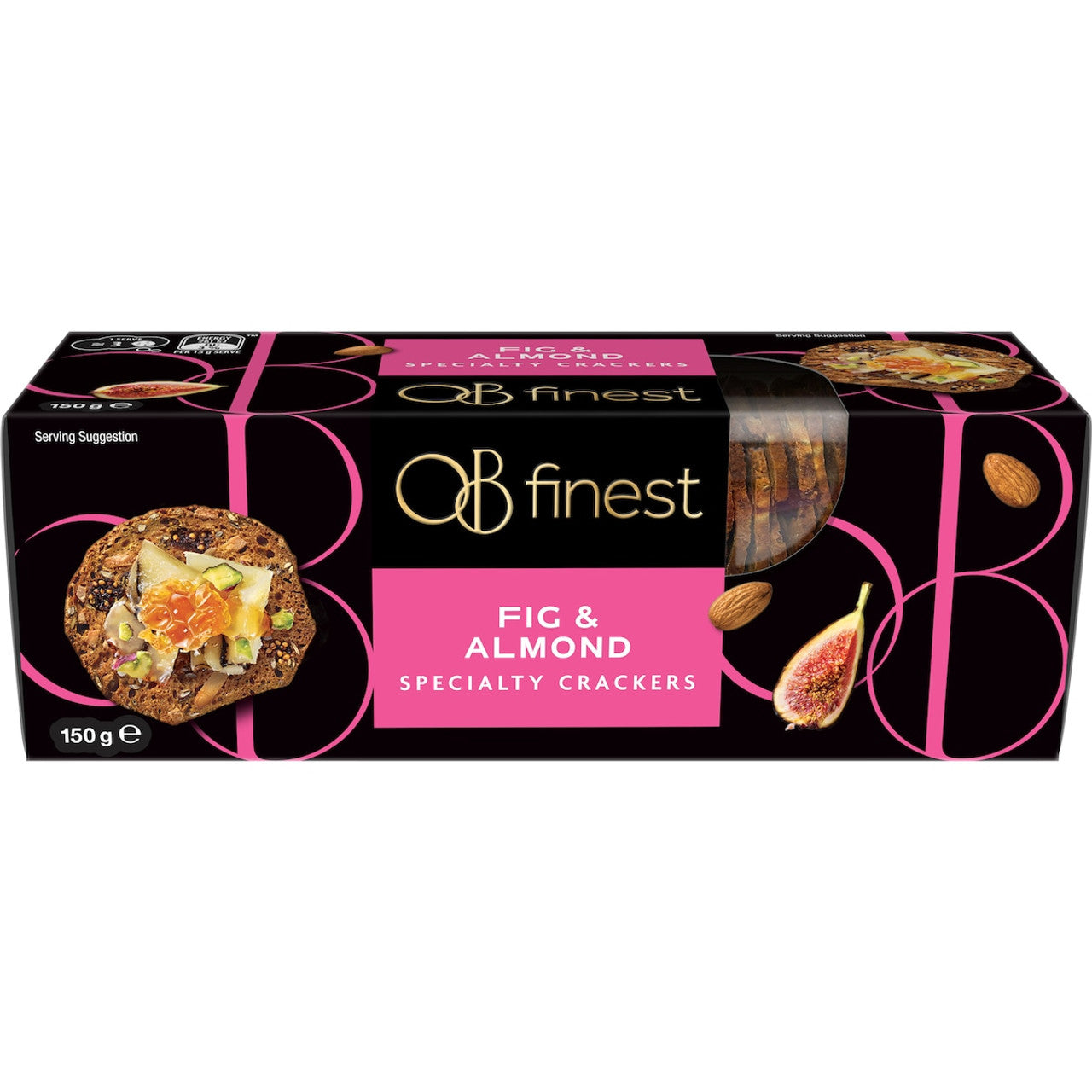 OB Finest Specialty Crackers Fig and Almond 150g